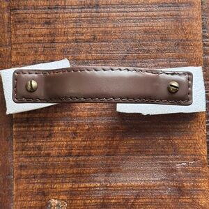 NWT Saddle Stitch Handle Brown Leather Iron Brass Hardware | Anthropologie